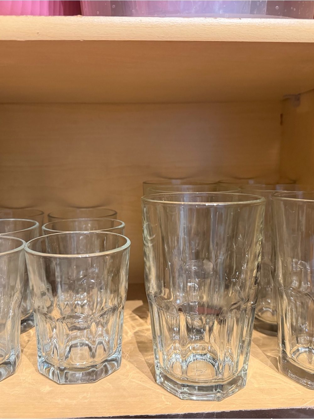 Clear Glass Tumbler Set - Classic Faceted Design (Clear)